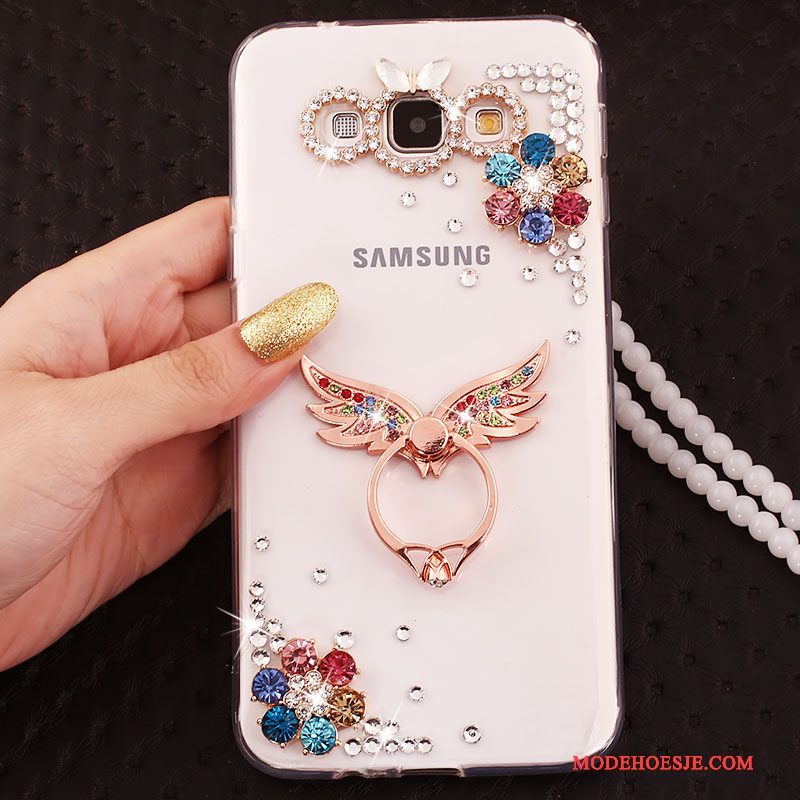 Hoesje Samsung Galaxy A7 2015 Bescherming Hangertelefoon, Hoes Samsung Galaxy A7 2015 Ring Goud