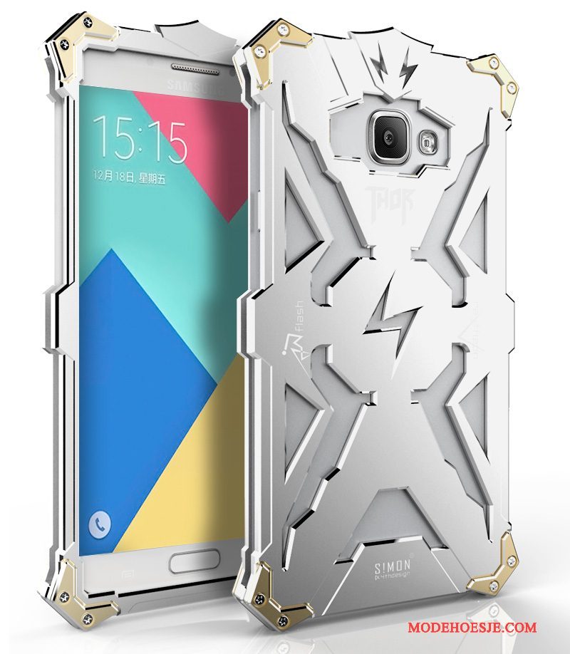 Hoesje Samsung Galaxy A7 2015 Metaal Anti-fall Omlijsting, Hoes Samsung Galaxy A7 2015 Bescherming Trend Zilver