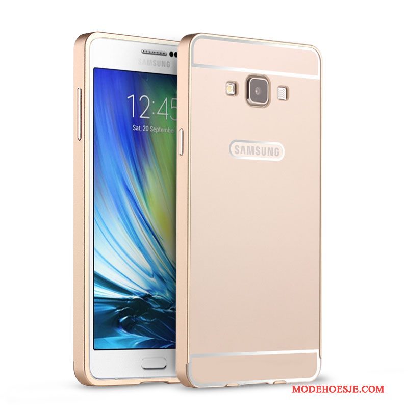 Hoesje Samsung Galaxy A7 2015 Metaal Nieuw Rood, Hoes Samsung Galaxy A7 2015 Bescherming Dun Achterklep