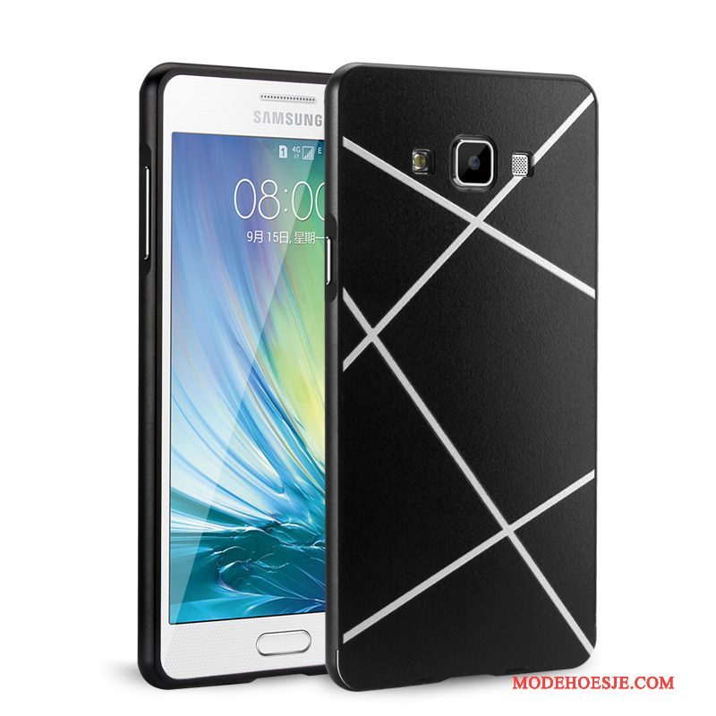 Hoesje Samsung Galaxy A7 2015 Metaal Telefoon Omlijsting, Hoes Samsung Galaxy A7 2015 Bescherming Groen