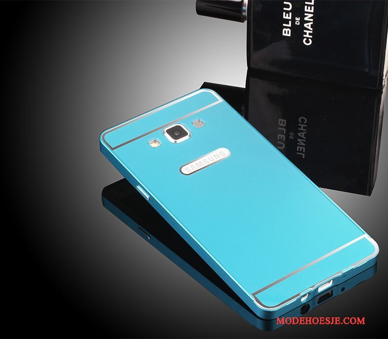 Hoesje Samsung Galaxy A7 2015 Metaal Telefoon Omlijsting, Hoes Samsung Galaxy A7 2015 Bescherming Groen