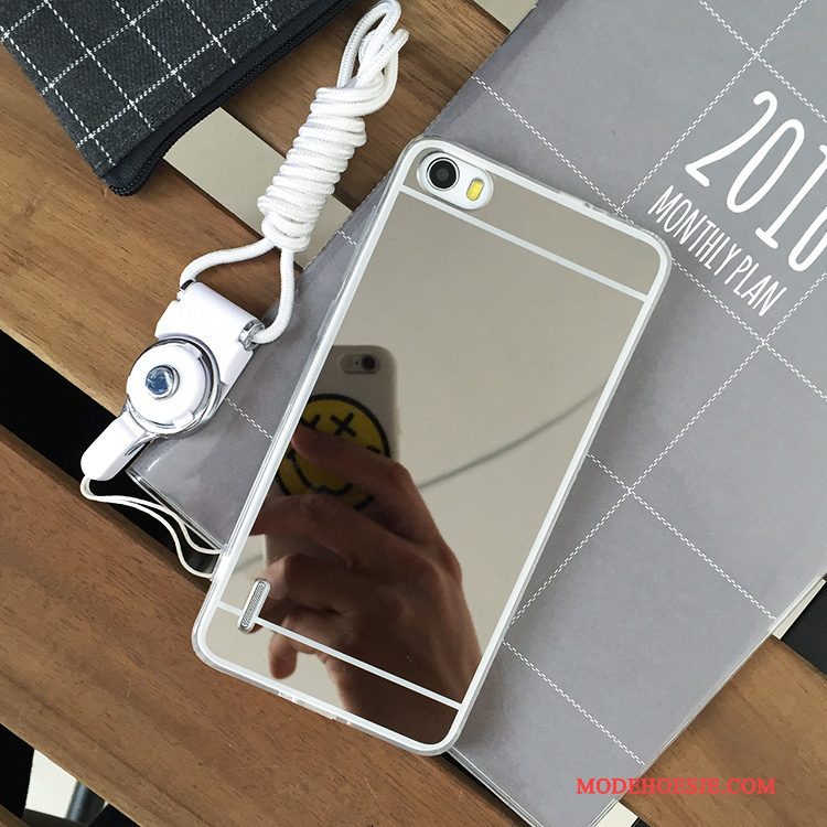 Hoesje Samsung Galaxy A7 2015 Siliconen Smiley Anti-fall, Hoes Samsung Galaxy A7 2015 Zakken Hanger Spiegel