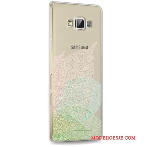 Hoesje Samsung Galaxy A7 2015 Siliconen Telefoon Anti-fall, Hoes Samsung Galaxy A7 2015 Zacht Rood Doorzichtig