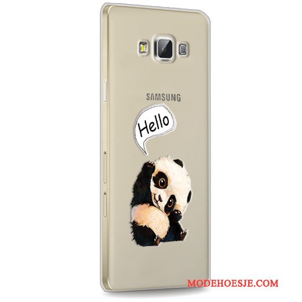 Hoesje Samsung Galaxy A7 2015 Siliconen Telefoon Anti-fall, Hoes Samsung Galaxy A7 2015 Zacht Rood Doorzichtig