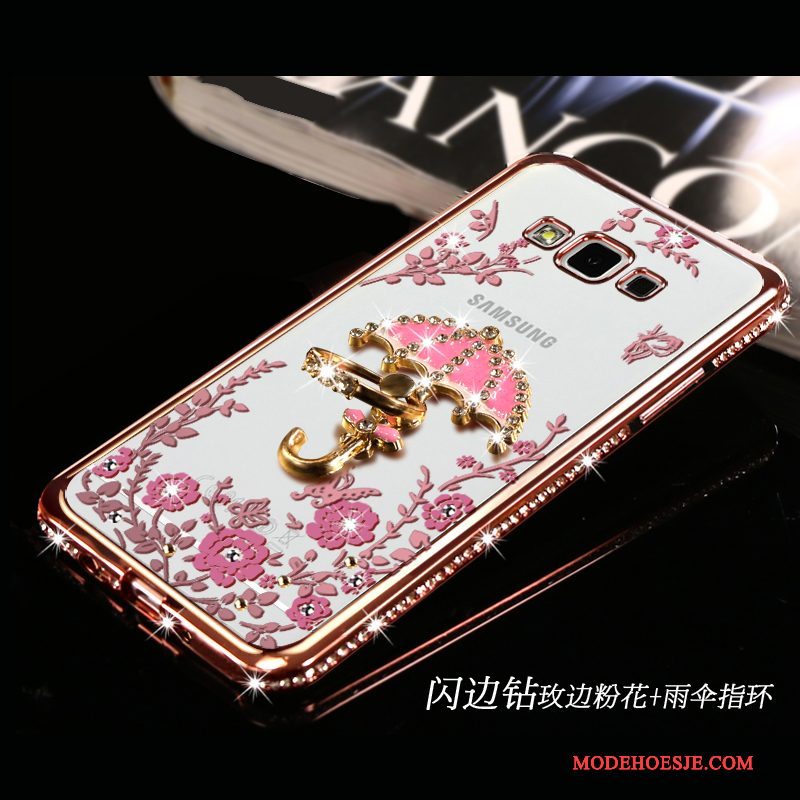 Hoesje Samsung Galaxy A7 2015 Strass Roze Trend, Hoes Samsung Galaxy A7 2015 Spotprent Mooietelefoon