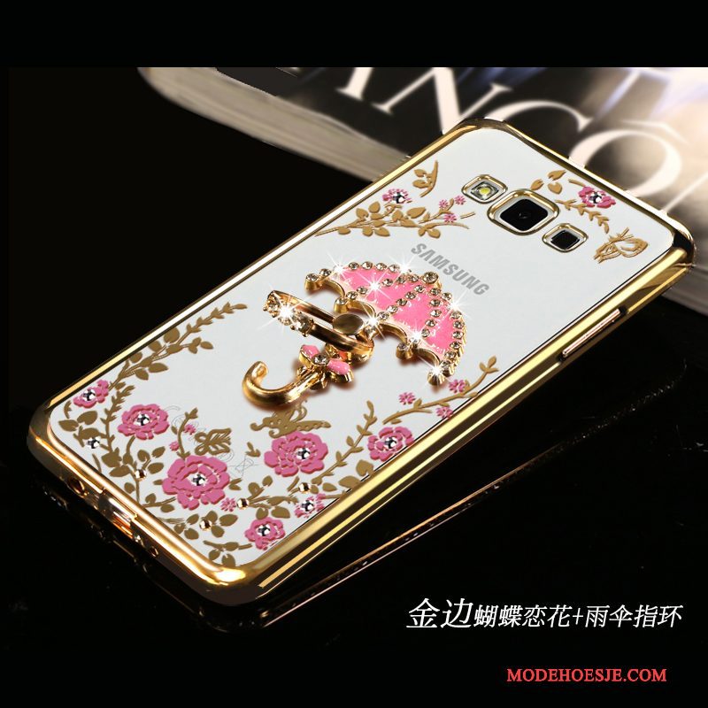 Hoesje Samsung Galaxy A7 2015 Strass Roze Trend, Hoes Samsung Galaxy A7 2015 Spotprent Mooietelefoon