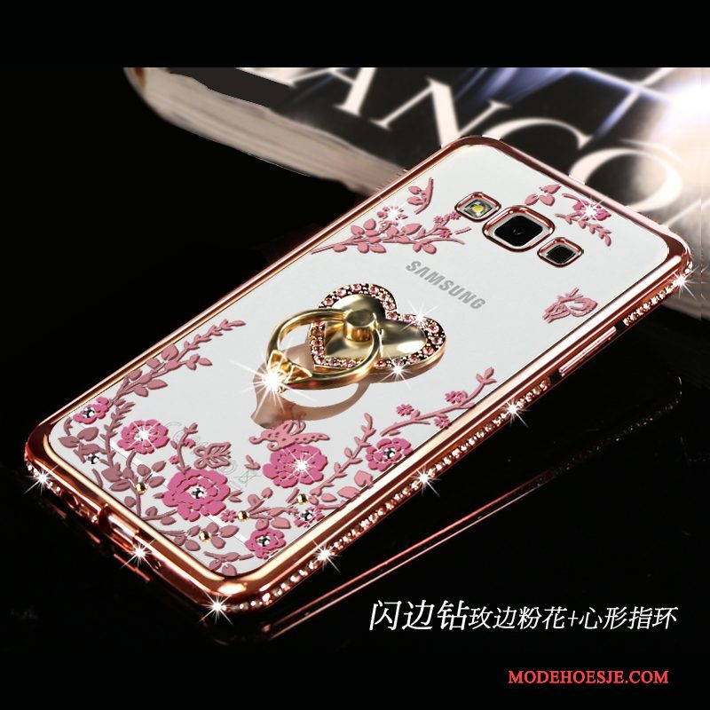 Hoesje Samsung Galaxy A7 2015 Strass Roze Trend, Hoes Samsung Galaxy A7 2015 Spotprent Mooietelefoon