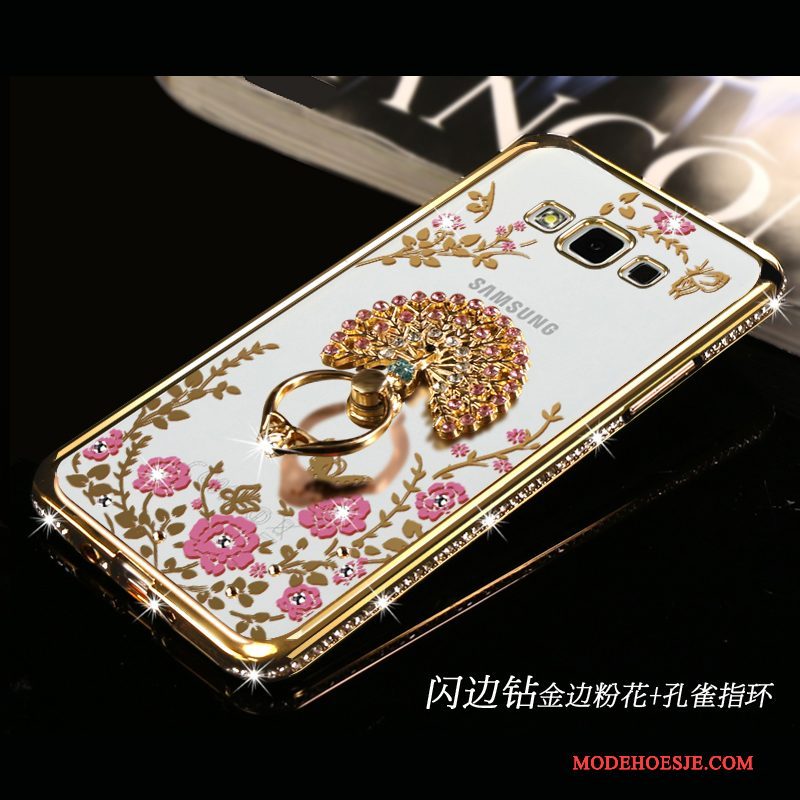 Hoesje Samsung Galaxy A7 2015 Strass Roze Trend, Hoes Samsung Galaxy A7 2015 Spotprent Mooietelefoon