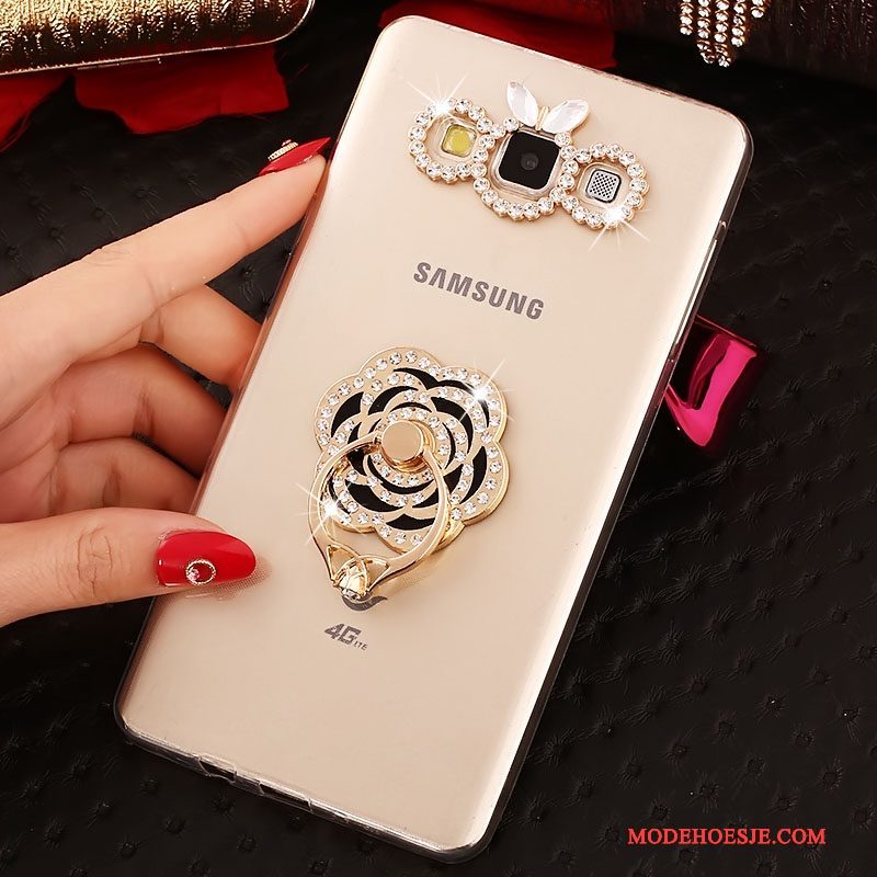 Hoesje Samsung Galaxy A7 2015 Strass Telefoon Anti-fall, Hoes Samsung Galaxy A7 2015 Zacht Blauw Nieuw