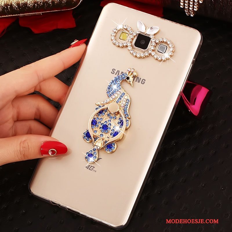 Hoesje Samsung Galaxy A7 2015 Strass Telefoon Anti-fall, Hoes Samsung Galaxy A7 2015 Zacht Blauw Nieuw