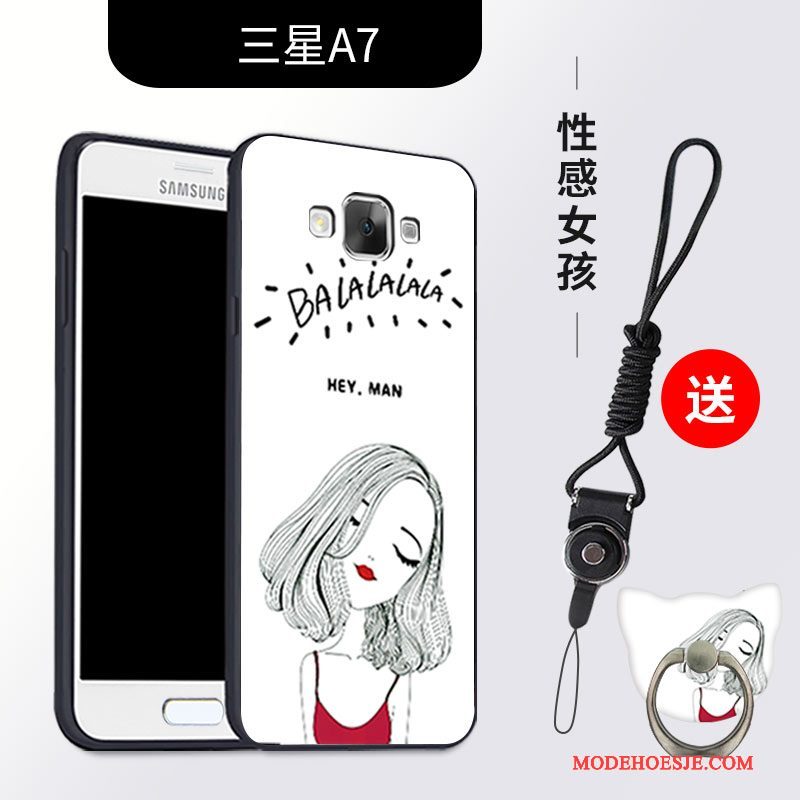 Hoesje Samsung Galaxy A7 2015 Zacht Anti-falltelefoon, Hoes Samsung Galaxy A7 2015 Bescherming Zwart