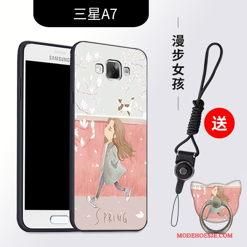 Hoesje Samsung Galaxy A7 2015 Zacht Anti-falltelefoon, Hoes Samsung Galaxy A7 2015 Bescherming Zwart