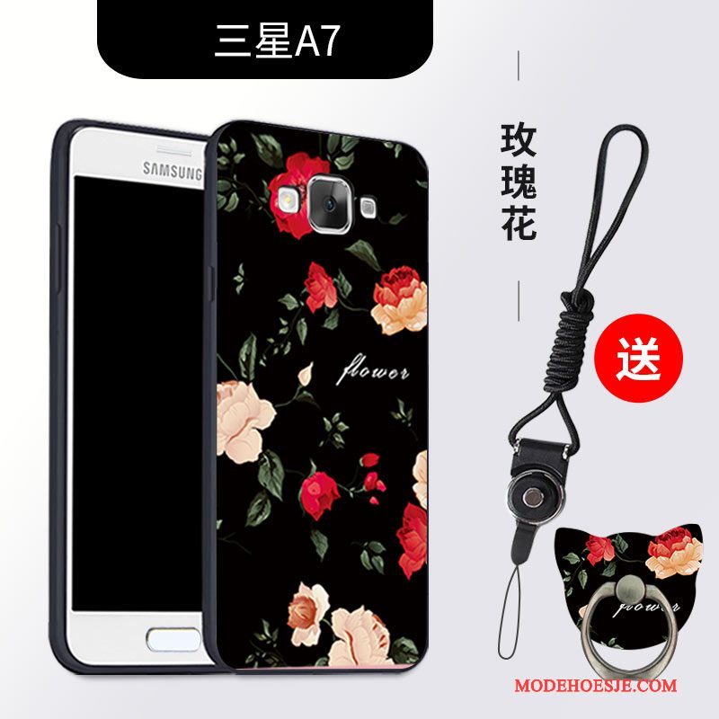 Hoesje Samsung Galaxy A7 2015 Zacht Anti-falltelefoon, Hoes Samsung Galaxy A7 2015 Bescherming Zwart