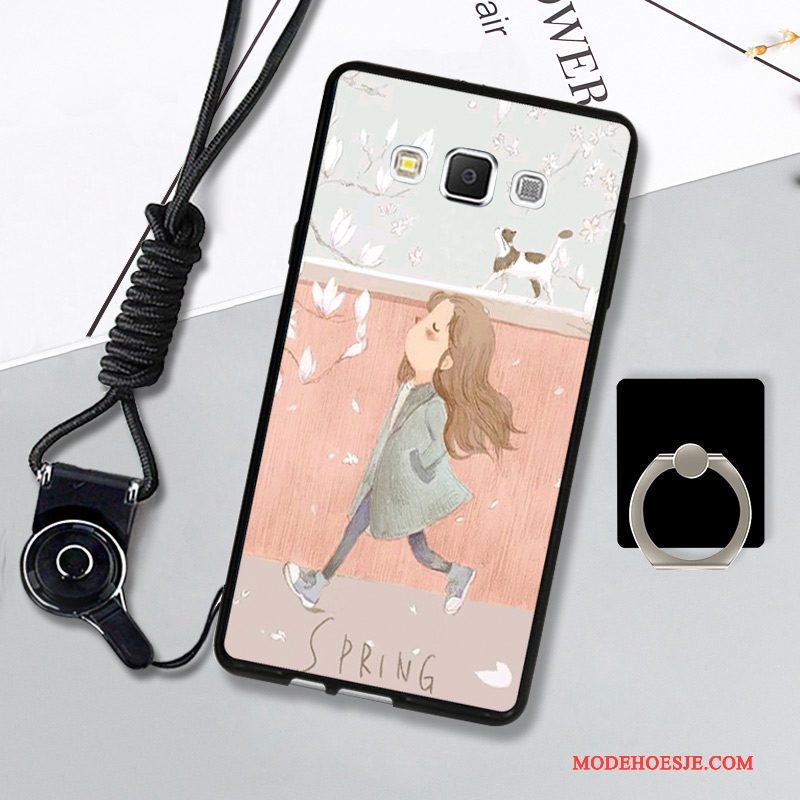 Hoesje Samsung Galaxy A7 2015 Zacht Hangertelefoon, Hoes Samsung Galaxy A7 2015 Bescherming Zwart