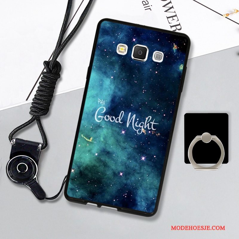 Hoesje Samsung Galaxy A7 2015 Zacht Hangertelefoon, Hoes Samsung Galaxy A7 2015 Bescherming Zwart