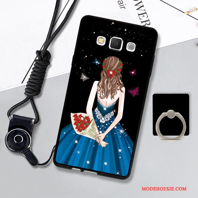 Hoesje Samsung Galaxy A7 2015 Zacht Hangertelefoon, Hoes Samsung Galaxy A7 2015 Bescherming Zwart