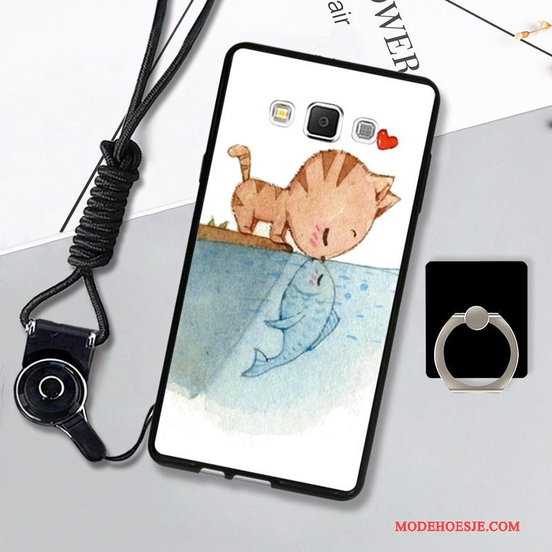 Hoesje Samsung Galaxy A7 2015 Zacht Hangertelefoon, Hoes Samsung Galaxy A7 2015 Bescherming Zwart