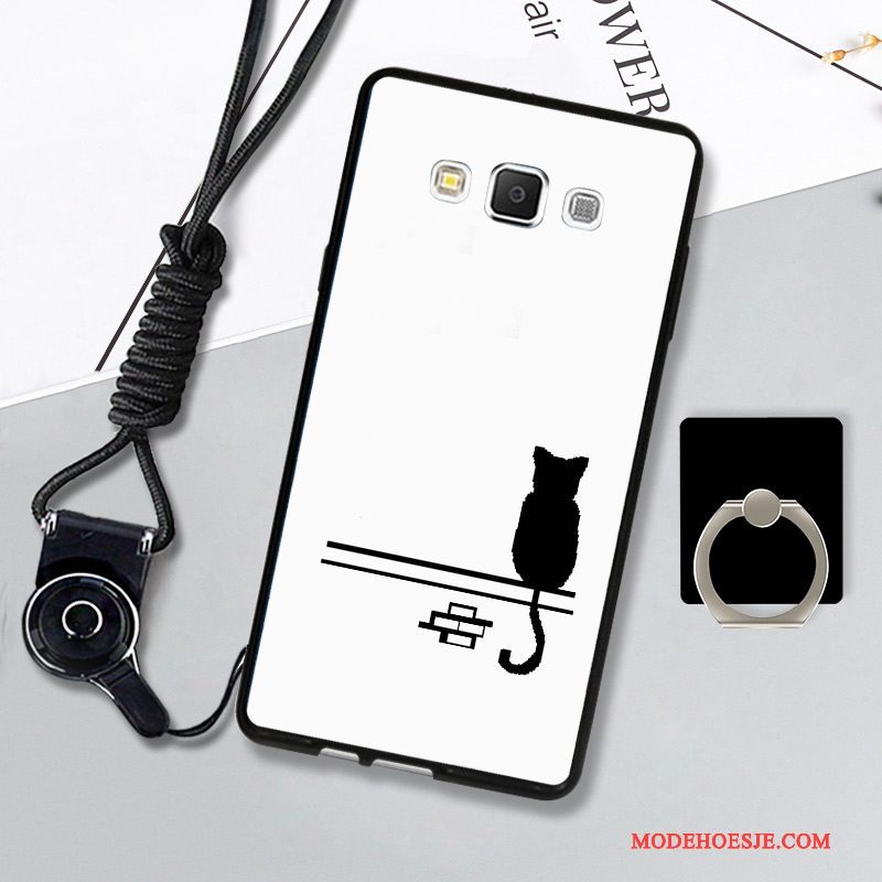 Hoesje Samsung Galaxy A7 2015 Zacht Hangertelefoon, Hoes Samsung Galaxy A7 2015 Bescherming Zwart