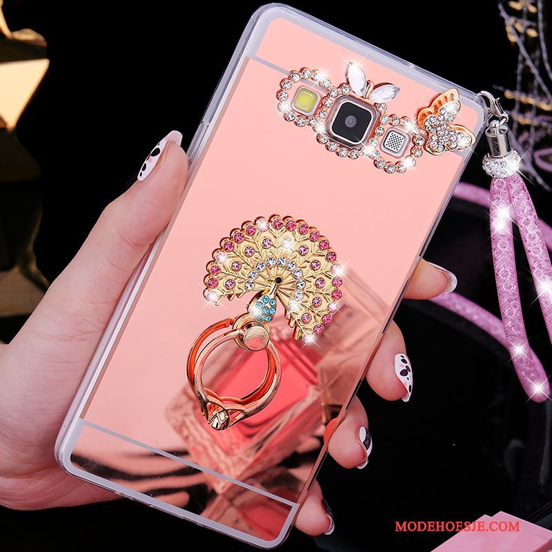 Hoesje Samsung Galaxy A7 2015 Zacht Telefoon Roze, Hoes Samsung Galaxy A7 2015 Zakken Anti-fall Trend