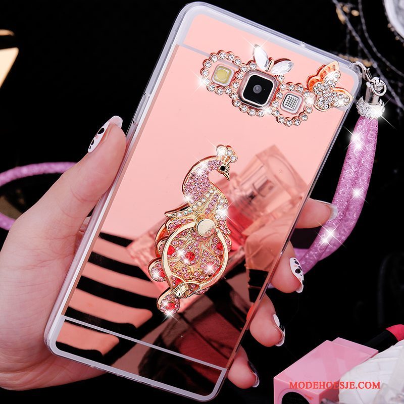 Hoesje Samsung Galaxy A7 2015 Zacht Telefoon Roze, Hoes Samsung Galaxy A7 2015 Zakken Anti-fall Trend