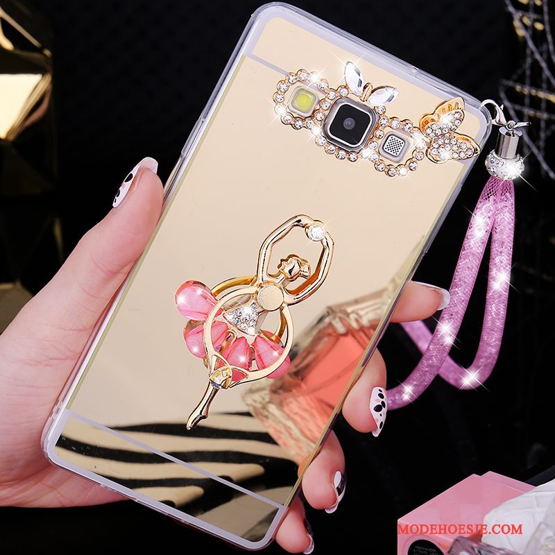 Hoesje Samsung Galaxy A7 2015 Zacht Telefoon Roze, Hoes Samsung Galaxy A7 2015 Zakken Anti-fall Trend