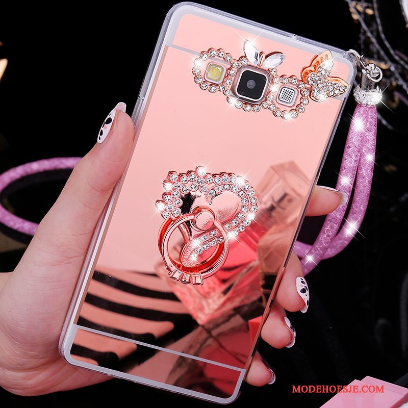 Hoesje Samsung Galaxy A7 2015 Zacht Telefoon Roze, Hoes Samsung Galaxy A7 2015 Zakken Anti-fall Trend