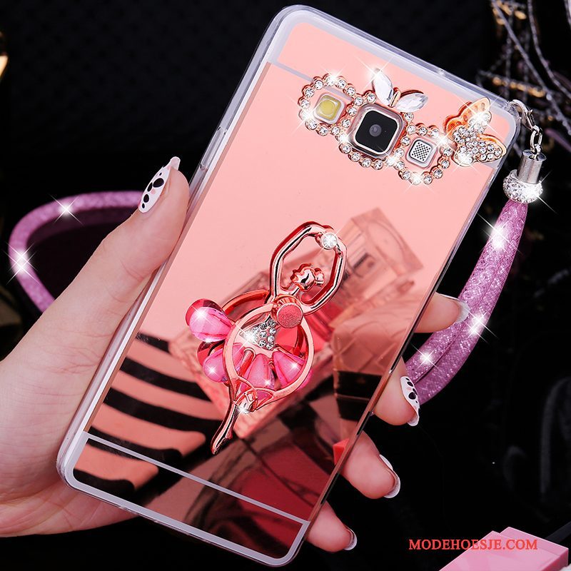 Hoesje Samsung Galaxy A7 2015 Zacht Telefoon Roze, Hoes Samsung Galaxy A7 2015 Zakken Anti-fall Trend