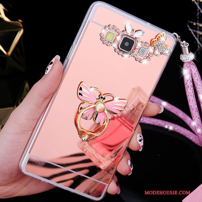 Hoesje Samsung Galaxy A7 2015 Zacht Telefoon Roze, Hoes Samsung Galaxy A7 2015 Zakken Anti-fall Trend