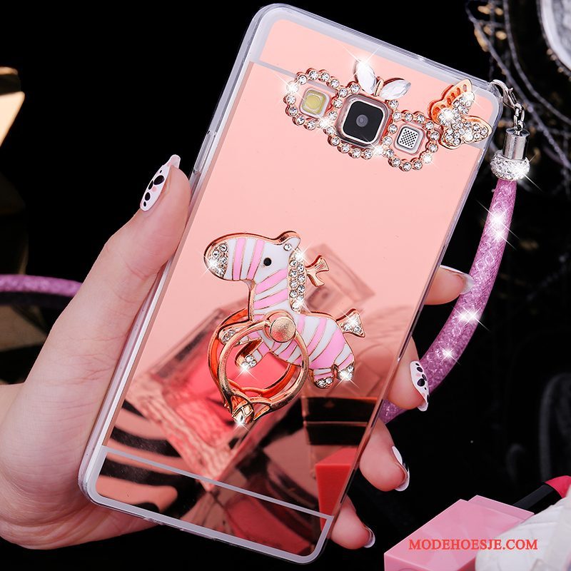 Hoesje Samsung Galaxy A7 2015 Zacht Telefoon Roze, Hoes Samsung Galaxy A7 2015 Zakken Anti-fall Trend