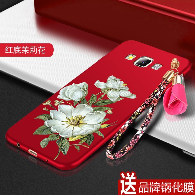 Hoesje Samsung Galaxy A7 2015 Zacht Trend Rood, Hoes Samsung Galaxy A7 2015 Zakken Schrobbentelefoon