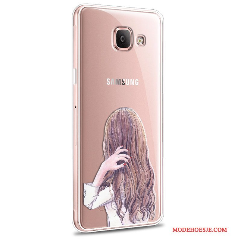 Hoesje Samsung Galaxy A7 2016 Bescherming Anti-fall Roze, Hoes Samsung Galaxy A7 2016 Siliconen Nieuwtelefoon