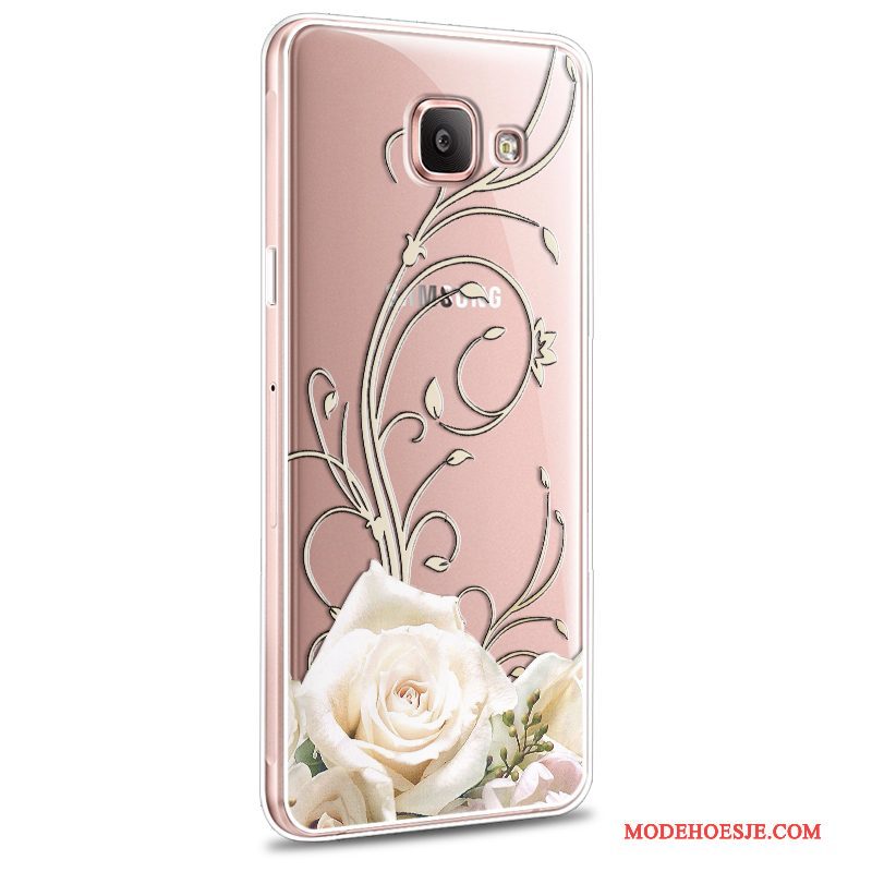 Hoesje Samsung Galaxy A7 2016 Bescherming Anti-fall Roze, Hoes Samsung Galaxy A7 2016 Siliconen Nieuwtelefoon