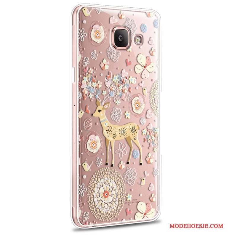 Hoesje Samsung Galaxy A7 2016 Bescherming Anti-fall Roze, Hoes Samsung Galaxy A7 2016 Siliconen Nieuwtelefoon