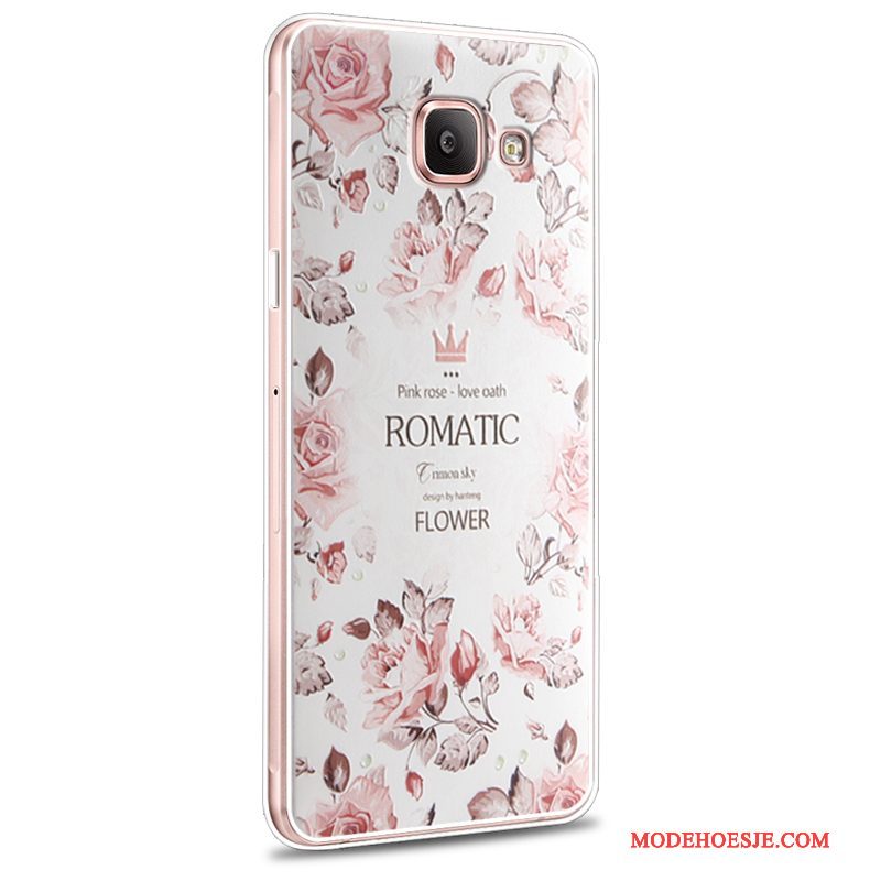 Hoesje Samsung Galaxy A7 2016 Bescherming Anti-fall Roze, Hoes Samsung Galaxy A7 2016 Siliconen Nieuwtelefoon