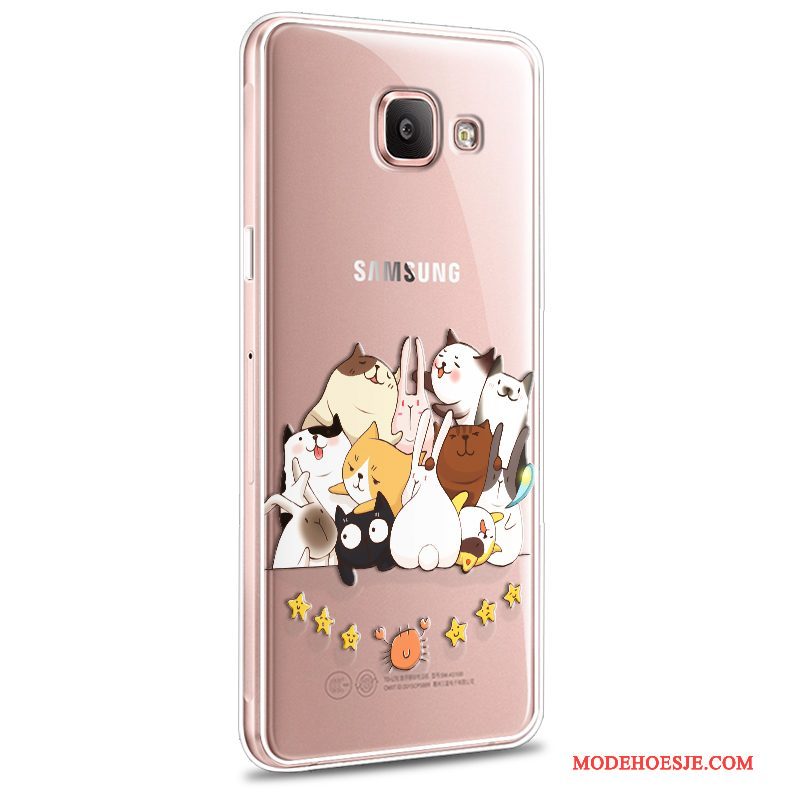 Hoesje Samsung Galaxy A7 2016 Bescherming Anti-fall Roze, Hoes Samsung Galaxy A7 2016 Siliconen Nieuwtelefoon