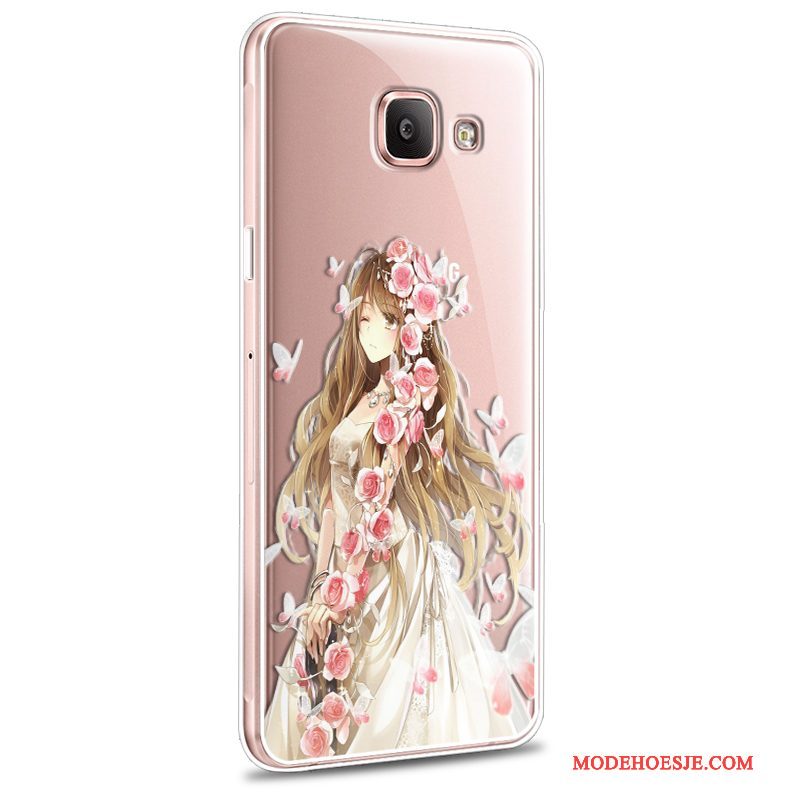 Hoesje Samsung Galaxy A7 2016 Bescherming Anti-fall Roze, Hoes Samsung Galaxy A7 2016 Siliconen Nieuwtelefoon