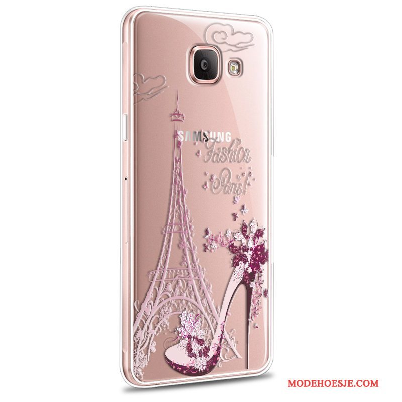 Hoesje Samsung Galaxy A7 2016 Bescherming Anti-fall Roze, Hoes Samsung Galaxy A7 2016 Siliconen Nieuwtelefoon