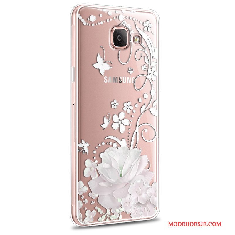 Hoesje Samsung Galaxy A7 2016 Bescherming Anti-fall Roze, Hoes Samsung Galaxy A7 2016 Siliconen Nieuwtelefoon