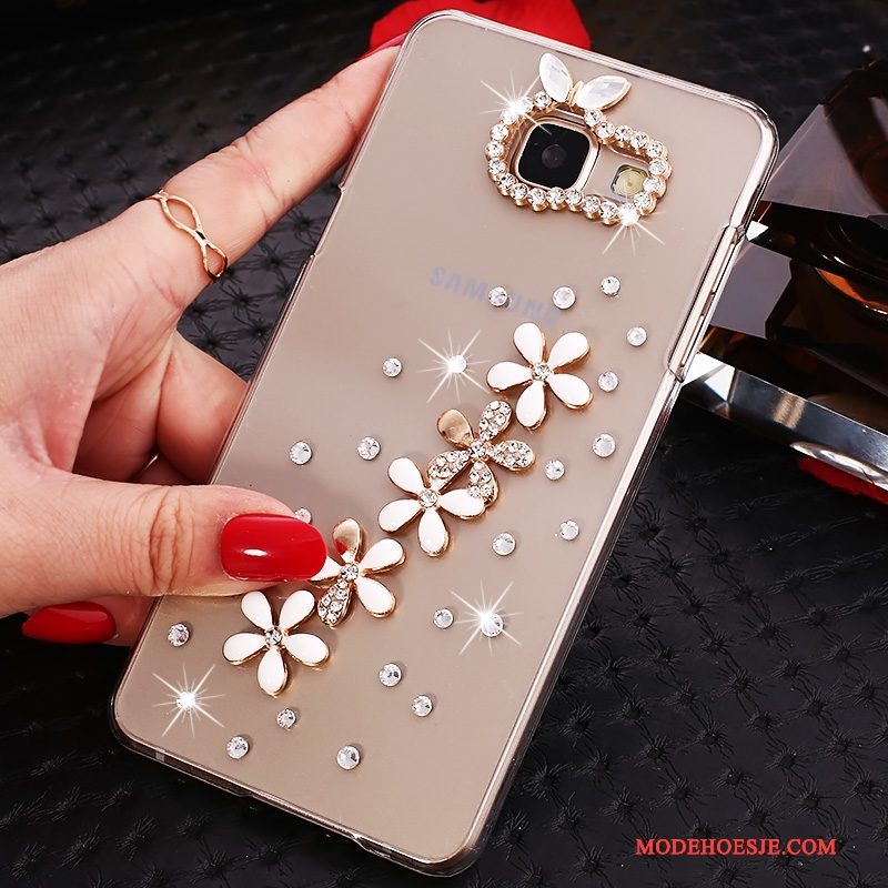 Hoesje Samsung Galaxy A7 2016 Bescherming Goudtelefoon, Hoes Samsung Galaxy A7 2016 Strass Doorzichtig