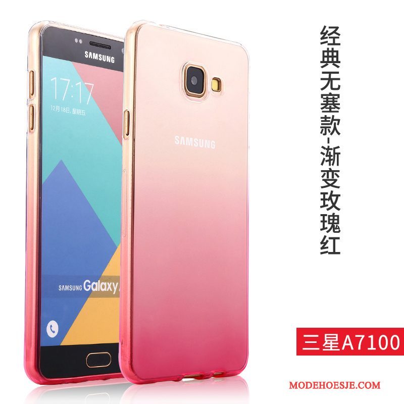 Hoesje Samsung Galaxy A7 2016 Bescherming Telefoon Doorzichtig, Hoes Samsung Galaxy A7 2016 Zacht Roze Trend