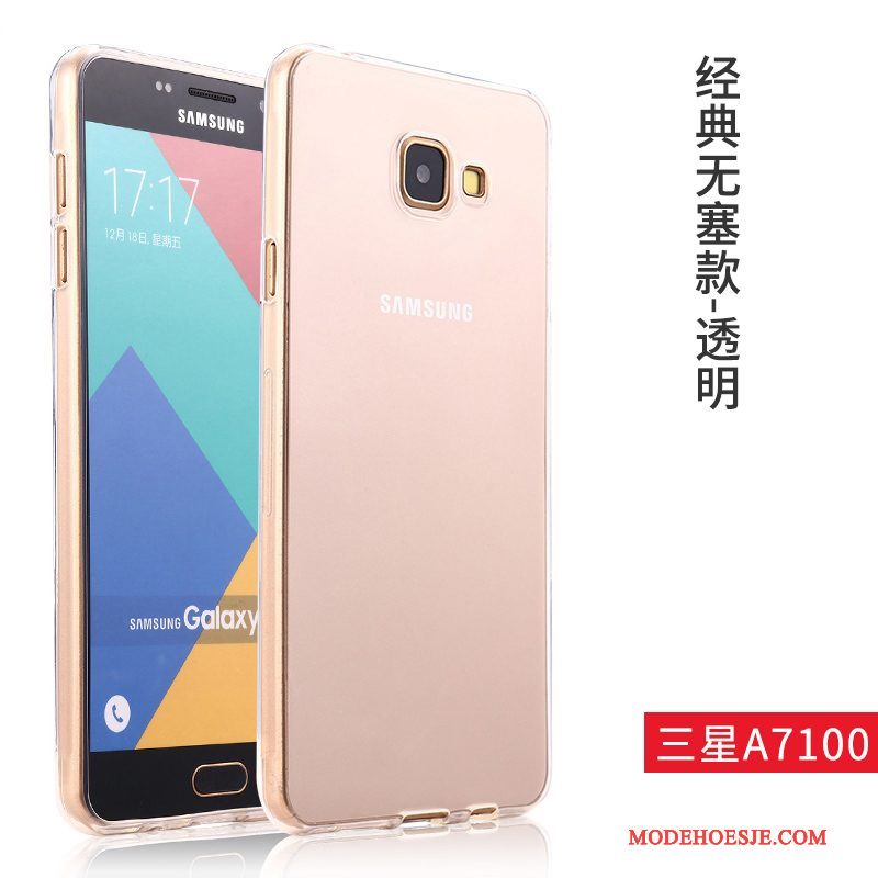 Hoesje Samsung Galaxy A7 2016 Bescherming Telefoon Doorzichtig, Hoes Samsung Galaxy A7 2016 Zacht Roze Trend