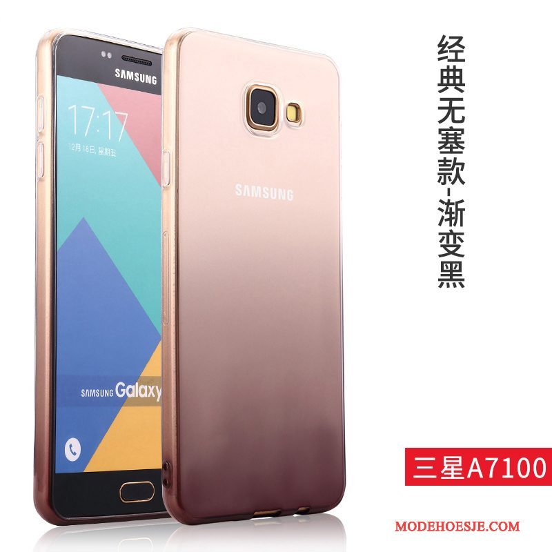 Hoesje Samsung Galaxy A7 2016 Bescherming Telefoon Doorzichtig, Hoes Samsung Galaxy A7 2016 Zacht Roze Trend