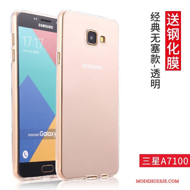 Hoesje Samsung Galaxy A7 2016 Bescherming Telefoon Doorzichtig, Hoes Samsung Galaxy A7 2016 Zacht Roze Trend
