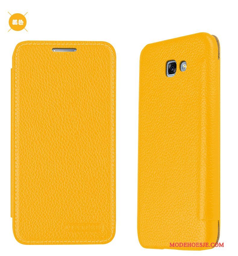 Hoesje Samsung Galaxy A7 2016 Bescherming Telefoon Oranje, Hoes Samsung Galaxy A7 2016 Folio