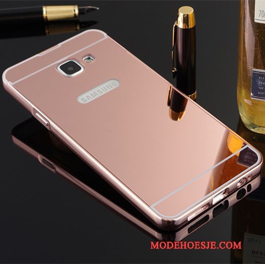 Hoesje Samsung Galaxy A7 2016 Metaal Telefoon Dun, Hoes Samsung Galaxy A7 2016 Bescherming Roze Omlijsting