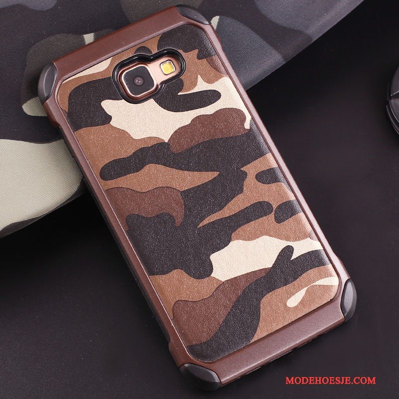 Hoesje Samsung Galaxy A7 2016 Ondersteuning Ringtelefoon, Hoes Samsung Galaxy A7 2016 Bescherming Camouflage Groen