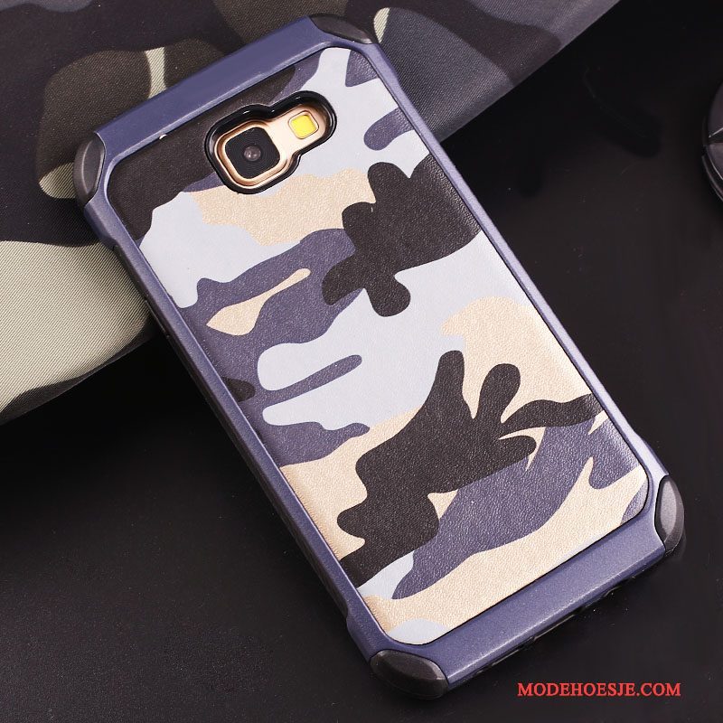 Hoesje Samsung Galaxy A7 2016 Ondersteuning Ringtelefoon, Hoes Samsung Galaxy A7 2016 Bescherming Camouflage Groen