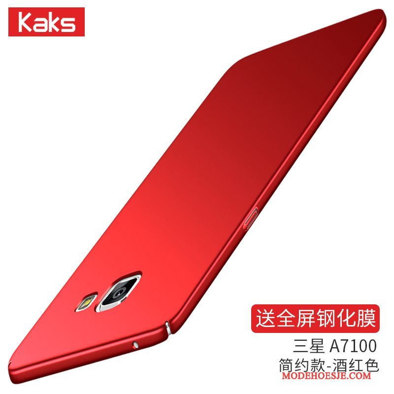 Hoesje Samsung Galaxy A7 2016 Siliconen Hardtelefoon, Hoes Samsung Galaxy A7 2016 Rood Schrobben