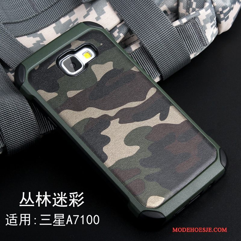 Hoesje Samsung Galaxy A7 2016 Siliconen Telefoon Groen, Hoes Samsung Galaxy A7 2016 Bescherming Persoonlijk Camouflage