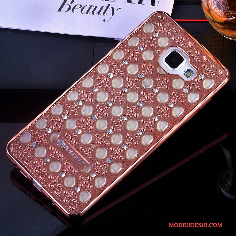 Hoesje Samsung Galaxy A7 2016 Zacht Goud Anti-fall, Hoes Samsung Galaxy A7 2016 Strass Telefoon